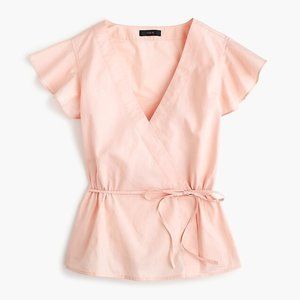 J.Crew Flutter-sleeve wrap top